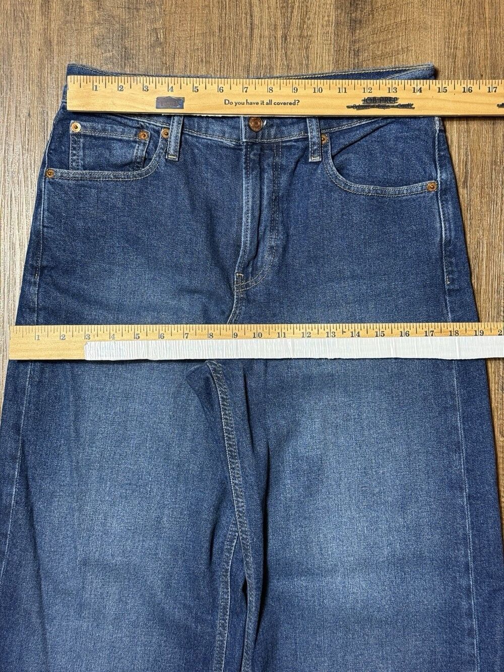 Gap Women’s High-Rise Stride Ankle Wide-Leg Stretch Denim Jeans Blue Size 6P/28 - Picture 3 of 6